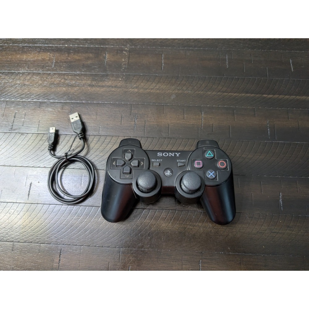 Sony Playstation 3 PS3 Genuine OEM Dualshock Black Controller With New Battery